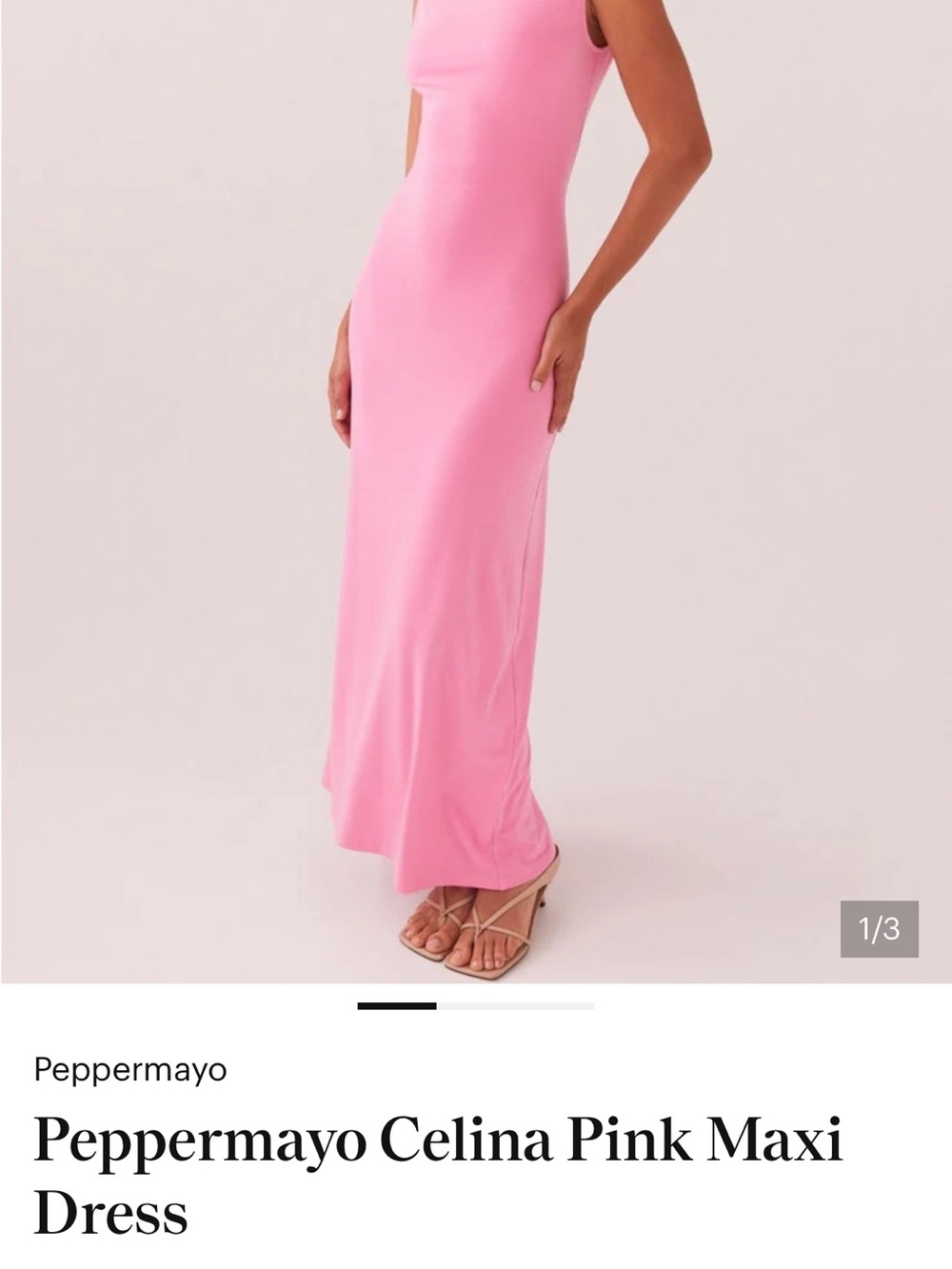 Peppermayo Sleek Pink Maxi Bodycon Dress